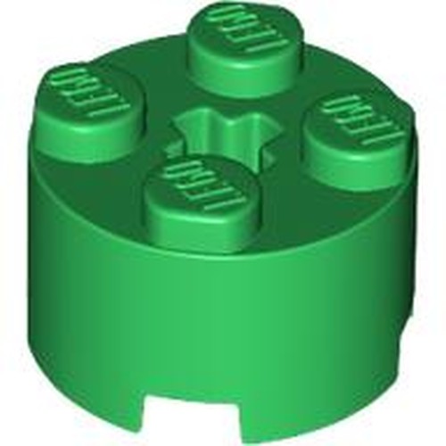 LEGO 3941 Brick, Round 2 x 2 with Axle Hole in Green - Authentic LEGO Part