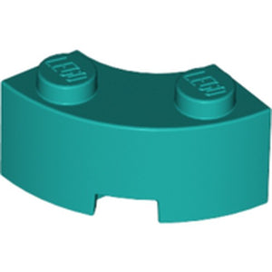 LEGO 85080 Brick, Round Corner 2 x 2 Macaroni with Stud Notch and Reinforced Underside in Dark Turquoise - Authentic LEGO Part