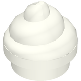 LEGO 53119 Plate, Round 1 x 1 with Horizontal Swirl / Twist in White - Authentic LEGO Part