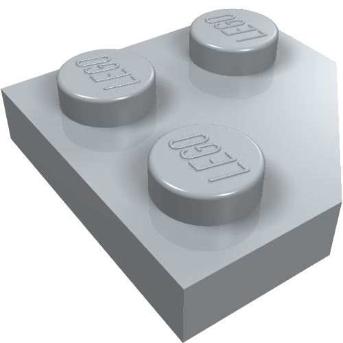 LEGO 26601 Wedge, Plate 2 x 2  Cut Corner in Light Bluish Gray - Authentic LEGO Part