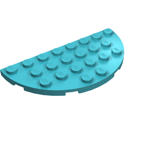 LEGO 22888 Plate Round Half 4 x 8 in Medium Azure - Authentic LEGO Part