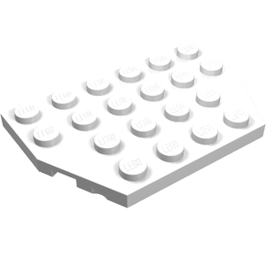 LEGO 32059 Wedge, Plate 4 x 6 Cut Corners in White - Authentic LEGO Part