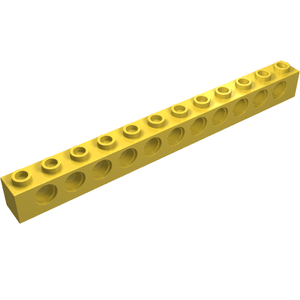 LEGO 3895 Technic, Brick 1 x 12 with Holes in Yellow - Authentic LEGO Part