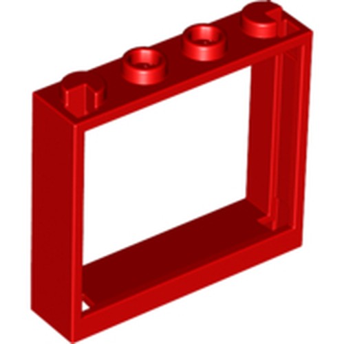 LEGO 60594 Window 1 x 4 x 3 - No Shutter Tabs in Red - Authentic LEGO Part