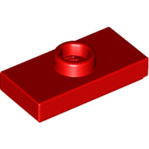LEGO 15573 Plate, Modified 1 x 2 with 1 Stud with Groove and Bottom Stud Holder (Jumper) in Red - Authentic LEGO Part