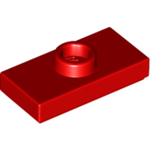 LEGO 15573 Plate, Modified 1 x 2 with 1 Stud with Groove and Bottom Stud Holder (Jumper) in Red - Authentic LEGO Part