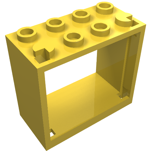 LEGO 60598 Window 2 x 4 x 3 - Hollow Studs in Yellow - Authentic LEGO Part