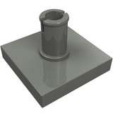 LEGO 2460 Tile Special 2 x 2 with Top Pin [Squared Holes] in Dark Bluish Gray - Authentic LEGO Part