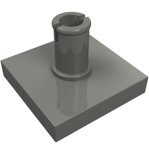 LEGO 2460 Tile Special 2 x 2 with Top Pin [Squared Holes] in Dark Bluish Gray - Authentic LEGO Part