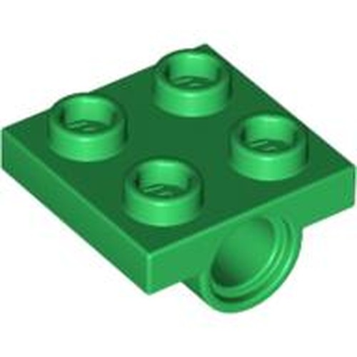 LEGO 2444 Plate, Modified 2 x 2 with Pin Hole in Green - Authentic LEGO Part