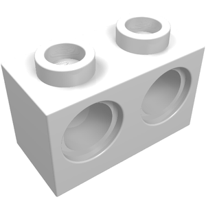 LEGO 32000 Technic, Brick 1 x 2 with Holes in White - Authentic LEGO Part