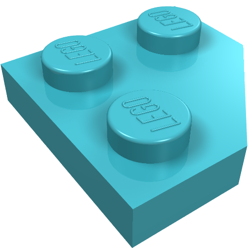 LEGO 26601 Wedge, Plate 2 x 2  Cut Corner in Medium Azure - Authentic LEGO Part