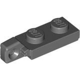LEGO 44301a Hinge Plate 1 x 2 Locking with 1 Finger on End with Bottom Groove in Dark Bluish Gray - Authentic LEGO Part