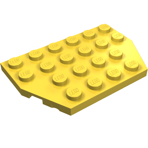 LEGO 32059 Wedge, Plate 4 x 6 Cut Corners in Yellow - Authentic LEGO Part