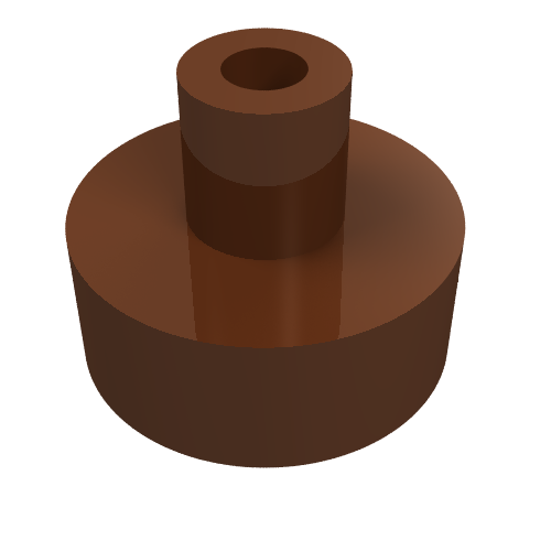 LEGO 20482 Tile, Round 1 x 1 with Bar and Pin Holder in Reddish Brown - Authentic LEGO Part