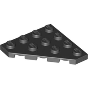 LEGO 30503 Wedge, Plate 4 x 4 Cut Corner in Black - Authentic LEGO Part