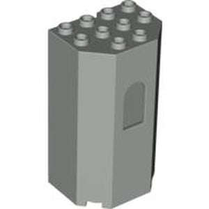 LEGO 30246 Panel 3 x 4 x 6 Turret Wall with Window in Light Gray - Authentic LEGO Part