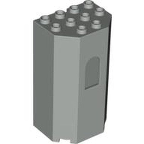 LEGO 30246 Panel 3 x 4 x 6 Turret Wall with Window in Light Gray - Authentic LEGO Part