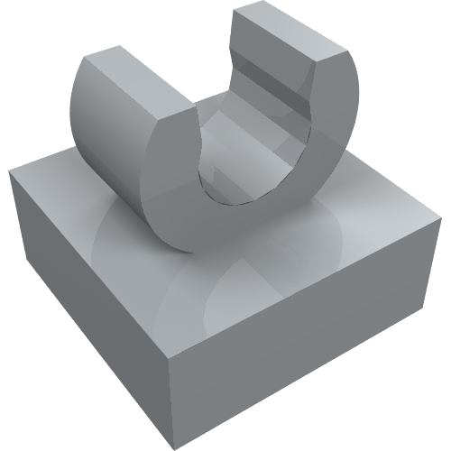 LEGO 15712 Tile, Modified 1 x 1 with Open O Clip in Light Bluish Gray - Authentic LEGO Part