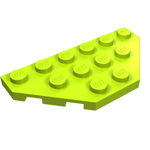LEGO 2419 Wedge, Plate 3 x 6 Cut Corners in Lime - Authentic LEGO Part