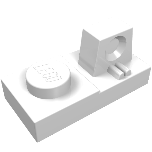 LEGO 30383 Hinge Plate 1 x 2 Locking with 1 Finger on Top in White - Authentic LEGO Part