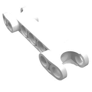 LEGO 50898 Technic, Axle and Pin Connector 2 x 7 with 2 Ball Joint Sockets, Rounded Ends in White - Authentic LEGO Part