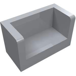 LEGO 23969 Panel 1 x 2 x 1 with Rounded Corners and 2 Sides in Light Bluish Gray - Authentic LEGO Part