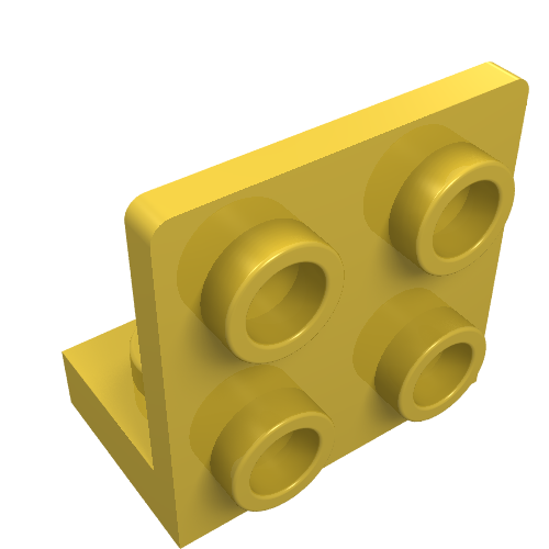 LEGO 99207 Bracket 1 x 2 - 2 x 2 Inverted in Yellow - Authentic LEGO Part