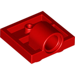 LEGO 10247 Plate, Modified 2 x 2 with Pin Hole - Full Cross Support Underneath in Red - Authentic LEGO Part