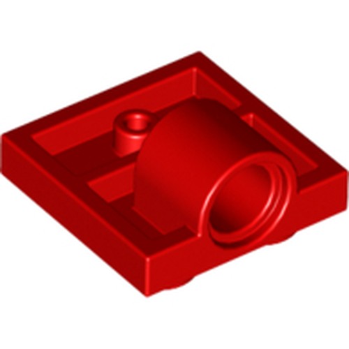 LEGO 10247 Plate, Modified 2 x 2 with Pin Hole - Full Cross Support Underneath in Red - Authentic LEGO Part