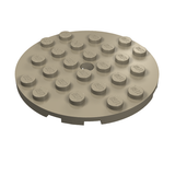 LEGO 11213 Plate Round 6 x 6 with Hole in Dark Tan - Authentic LEGO Part