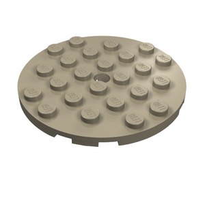LEGO 11213 Plate Round 6 x 6 with Hole in Dark Tan - Authentic LEGO Part