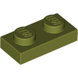 LEGO 3023 Plate 1 x 2 in Olive Green - Authentic LEGO Part