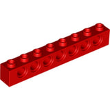 LEGO 3702 Light Bluish Gray Technic, Brick 1 x 8 with Holes in Red - Authentic LEGO Part