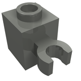 LEGO 60475b Brick, Modified 1 x 1 with Open O Clip (Vertical Grip) - Hollow Stud in Dark Bluish Gray - Authentic LEGO Part