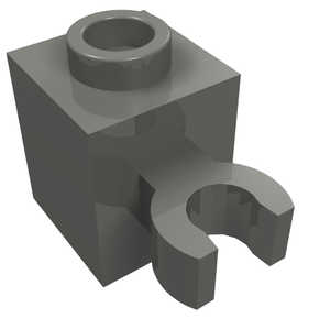 LEGO 60475b Brick, Modified 1 x 1 with Open O Clip (Vertical Grip) - Hollow Stud in Dark Bluish Gray - Authentic LEGO Part