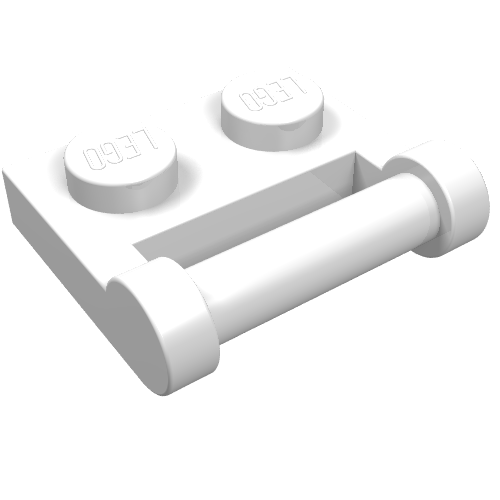 LEGO 48336 Plate, Modified 1 x 2 with Bar Handle on Side - Closed Ends in White - Authentic LEGO Part