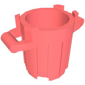 LEGO 92926 Container, Trash Can with 4 Cover Holders in Coral - Authentic LEGO Part