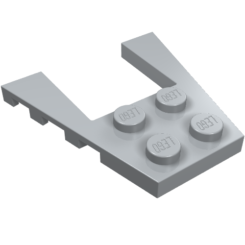 LEGO 43719 Wedge, Plate 4 x 4 in Light Bluish Gray - Authentic LEGO Part