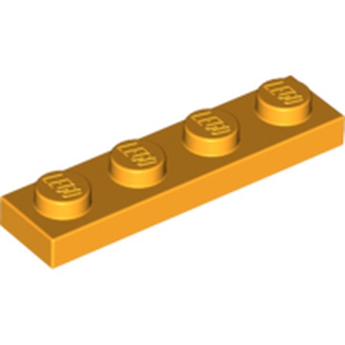 LEGO 3710 Plate 1 x 4 in Bright Light Orange - Authentic LEGO Part