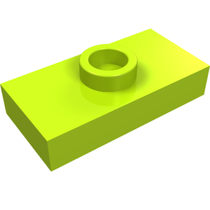 LEGO 3794a Plate, Modified 1 x 2 with 1 Stud without Groove (Jumper) in Lime - Authentic LEGO Part