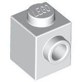 LEGO 87087 Brick, Modified 1 x 1 with Stud on Side in White - Authentic LEGO Part