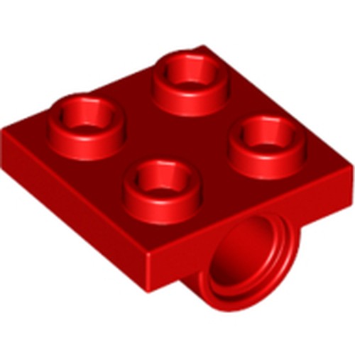LEGO 2817 Plate, Modified 2 x 2 with Pin Holes in Red - Authentic LEGO Part