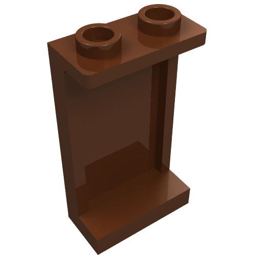 LEGO 87544 Panel 1 x 2 x 3 with Side Supports - Hollow Studs in Reddish Brown - Authentic LEGO Part