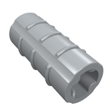 LEGO 6538b Technic, Axle Connector 2L (Ridged with x Hole x Orientation) in Light Bluish Gray - Authentic LEGO Part