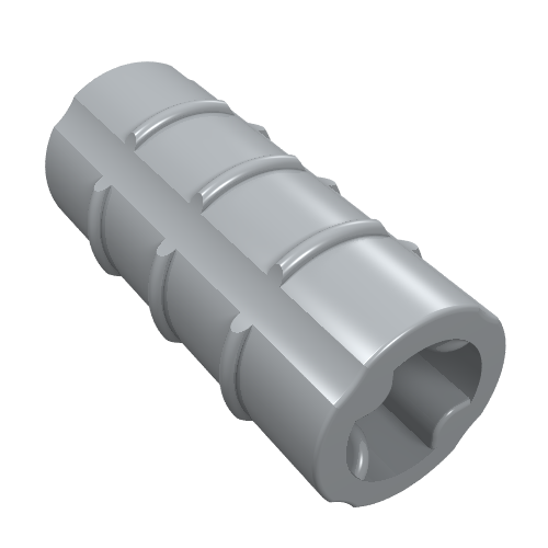 LEGO 6538b Technic, Axle Connector 2L (Ridged with x Hole x Orientation) in Light Bluish Gray - Authentic LEGO Part
