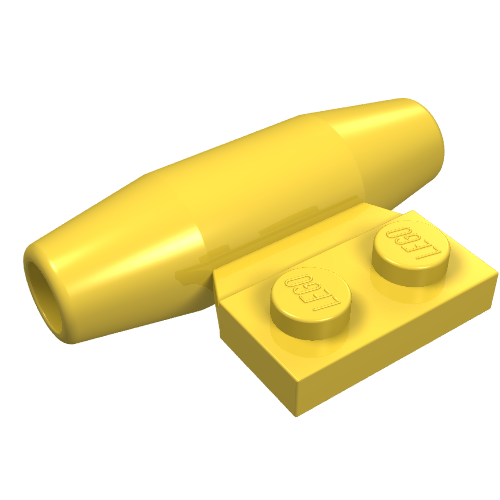 LEGO 3475a Engine, Smooth Small, 1 x 2 Side Plate without Axle Holders in Yellow - Authentic LEGO Part