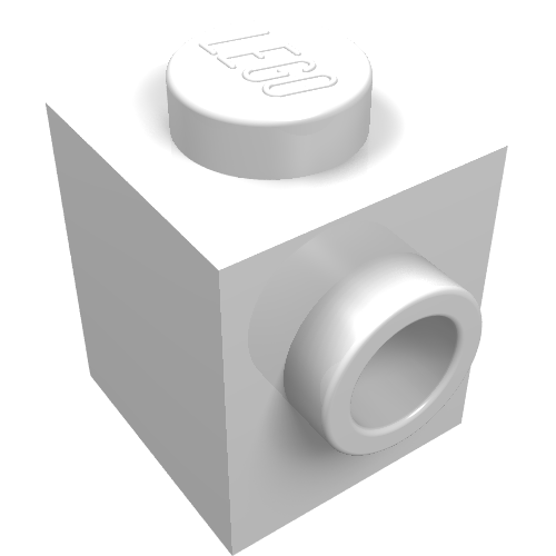 LEGO 26604 Brick, Modified 1 x 1 with Studs on 2 Sides, Adjacent in White - Authentic LEGO Part