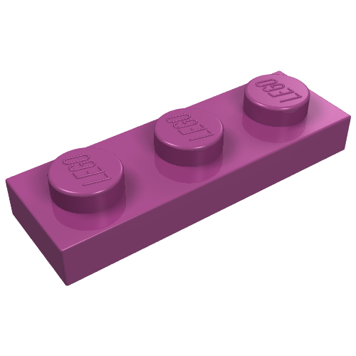 LEGO 3623 Plate 1 x 3 in Magenta - Authentic LEGO Part