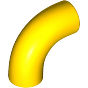 LEGO 25214 Brick, Round 1 x 1 d. 90 degrees Elbow Macaroni - No Stud - Type 2 - Axle Hole in Yellow - Authentic LEGO Part